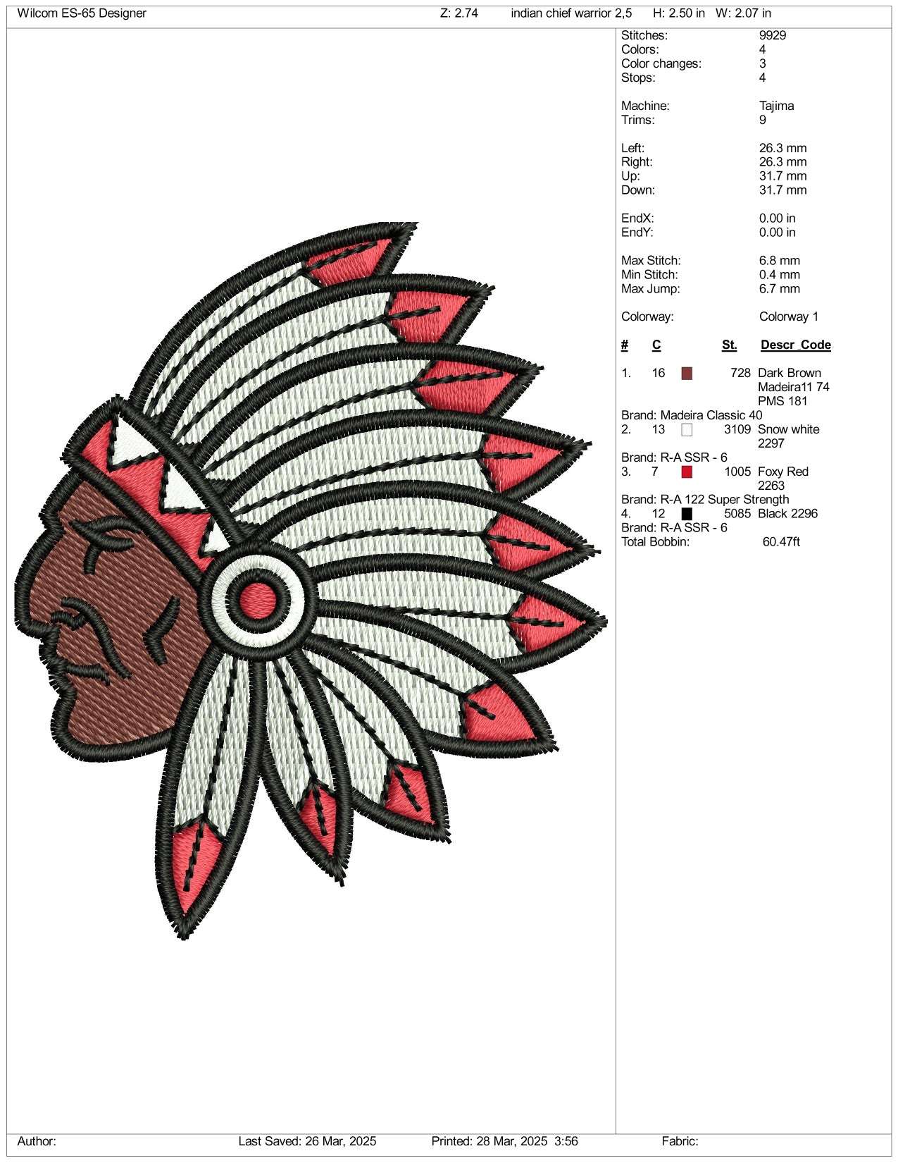 North Knox Warriors Embroidery Design Files - 3 Size's