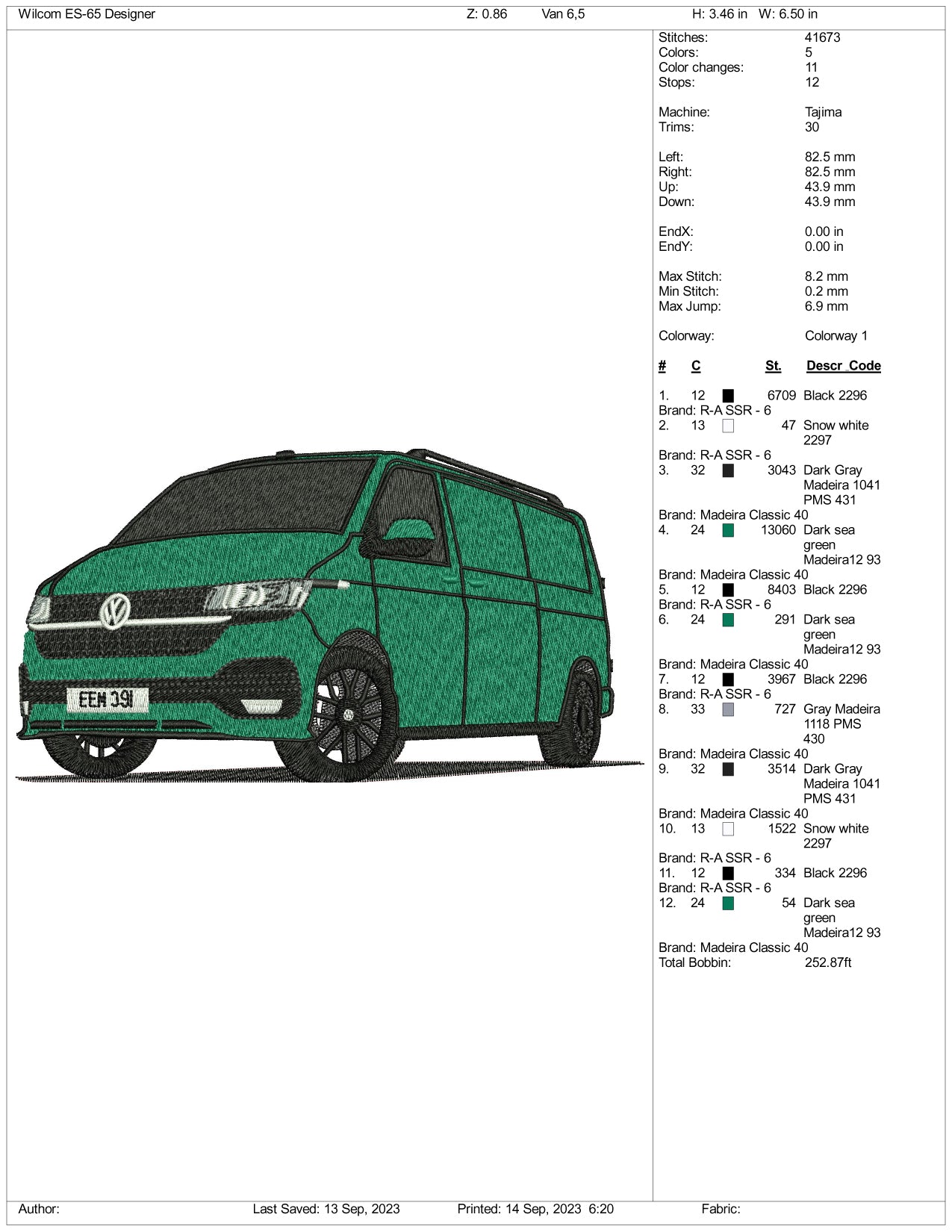 Archivos de diseño de bordado de Volkswagen - 3 tamaños