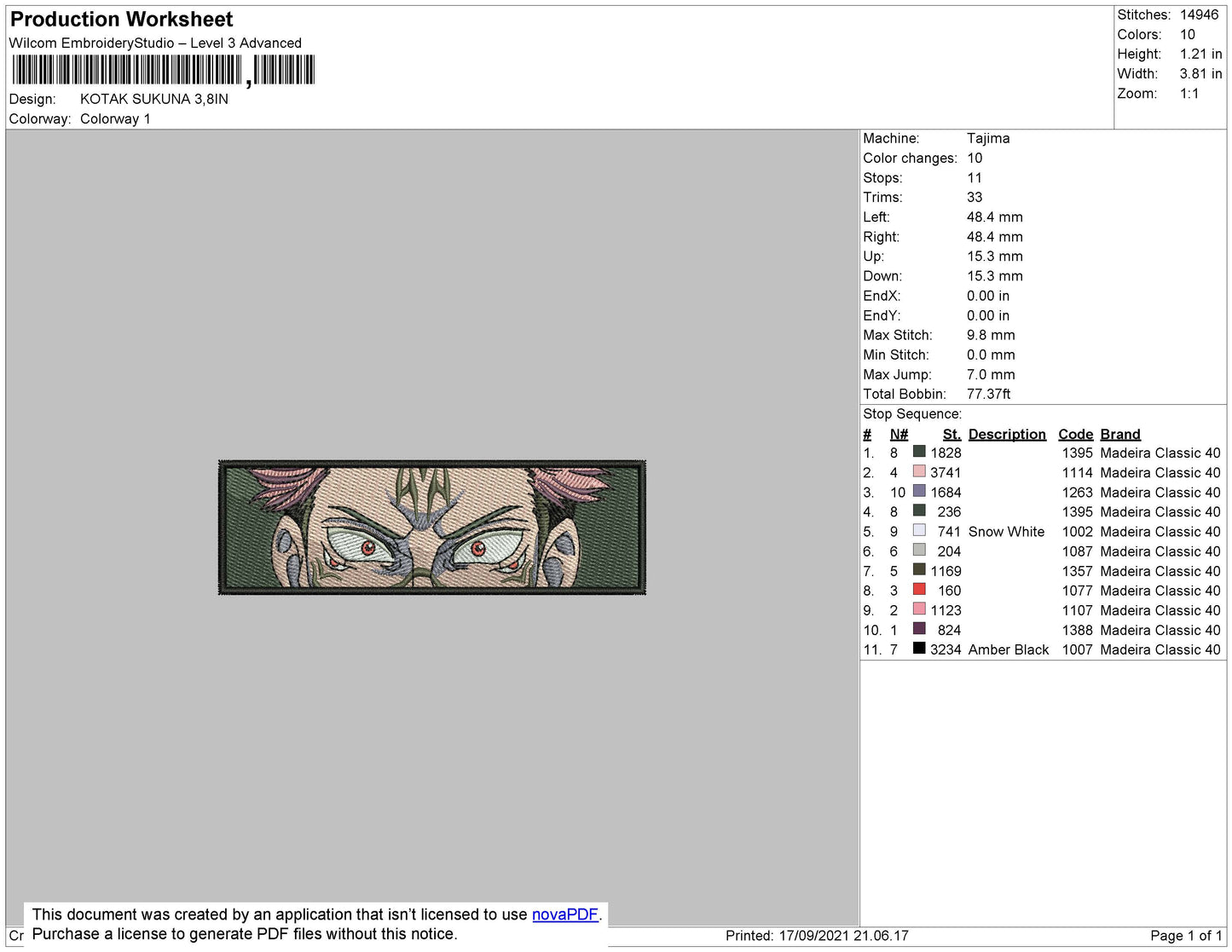 Ryomen Sukuna Eyes Embroidery Design Files - 4 Size's