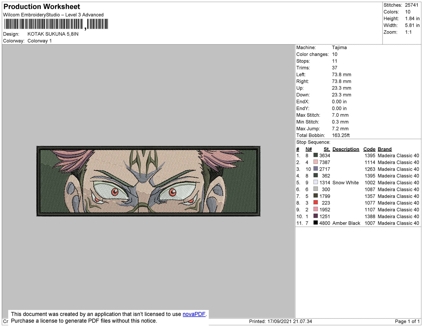 Ryomen Sukuna Eyes Embroidery Design Files - 4 Size's