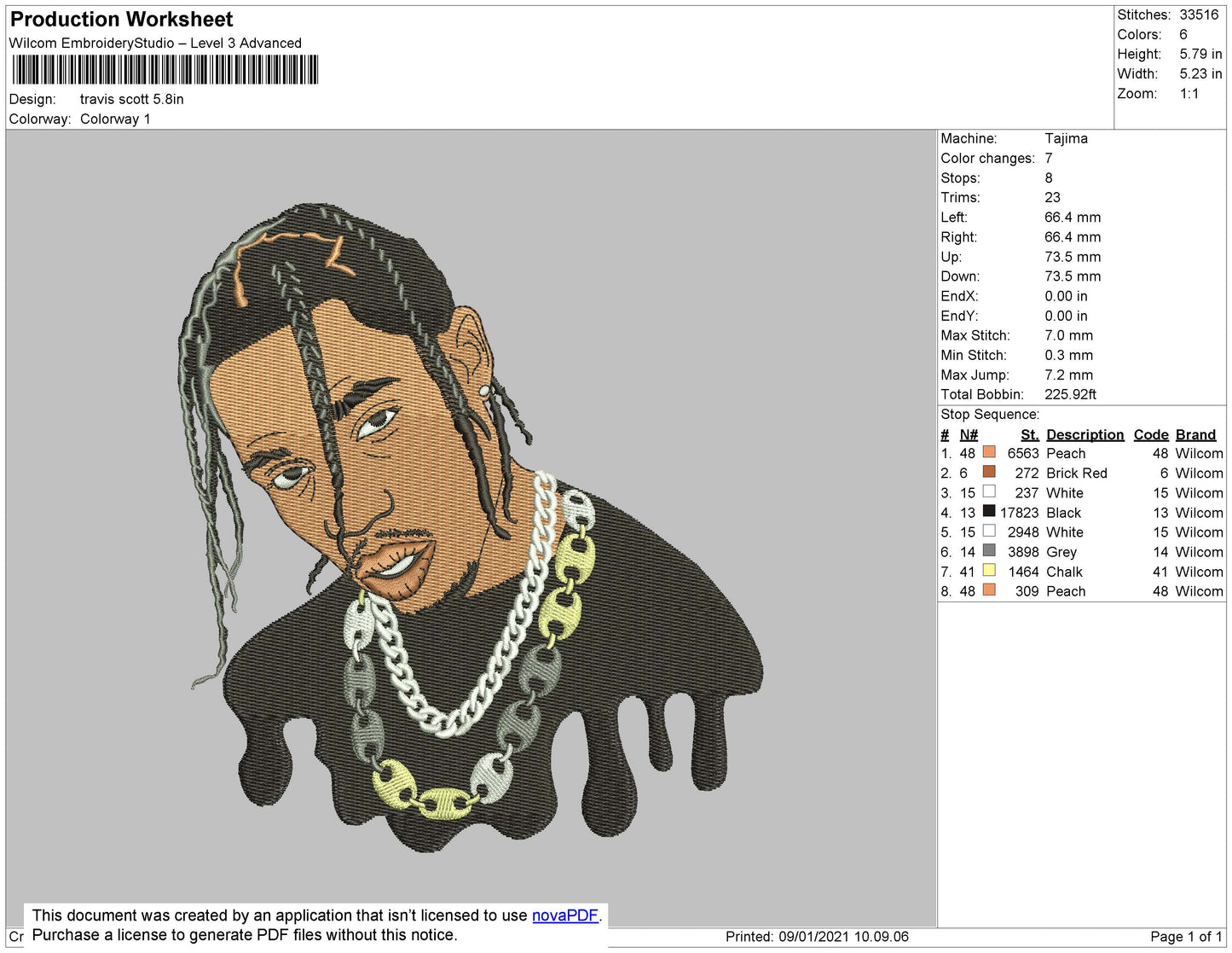 Travis Scott v2 Embroidery Design Files - 5 Size's