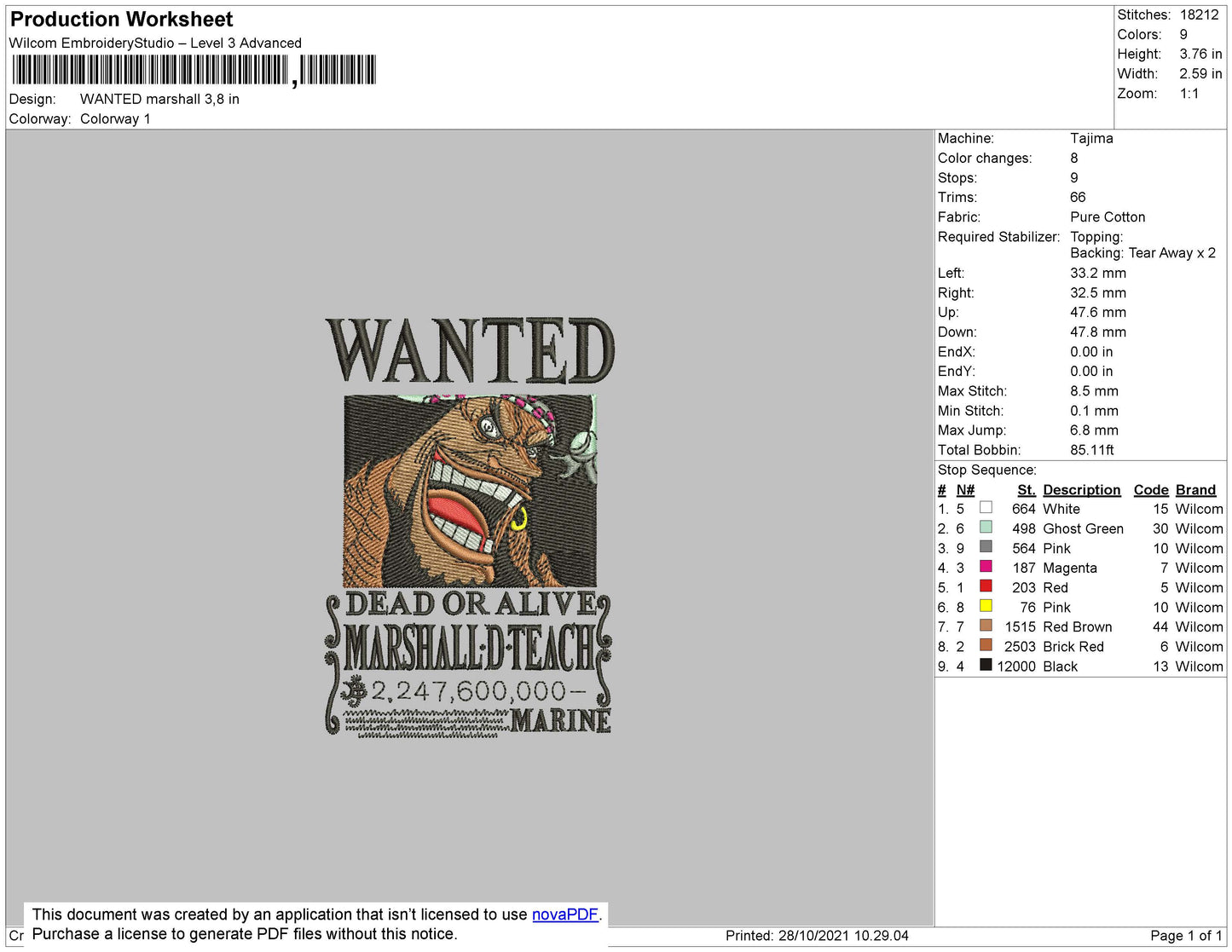 Wanted Dead Or Alive Embroidery Design Files - 4 Size's