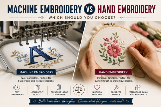 Machine Embroidery vs Hand Embroidery