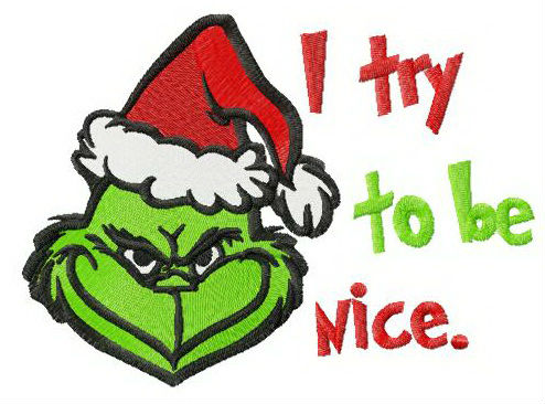 Grinch Embroidery Design - Festive Machine Embroidery Patterns
