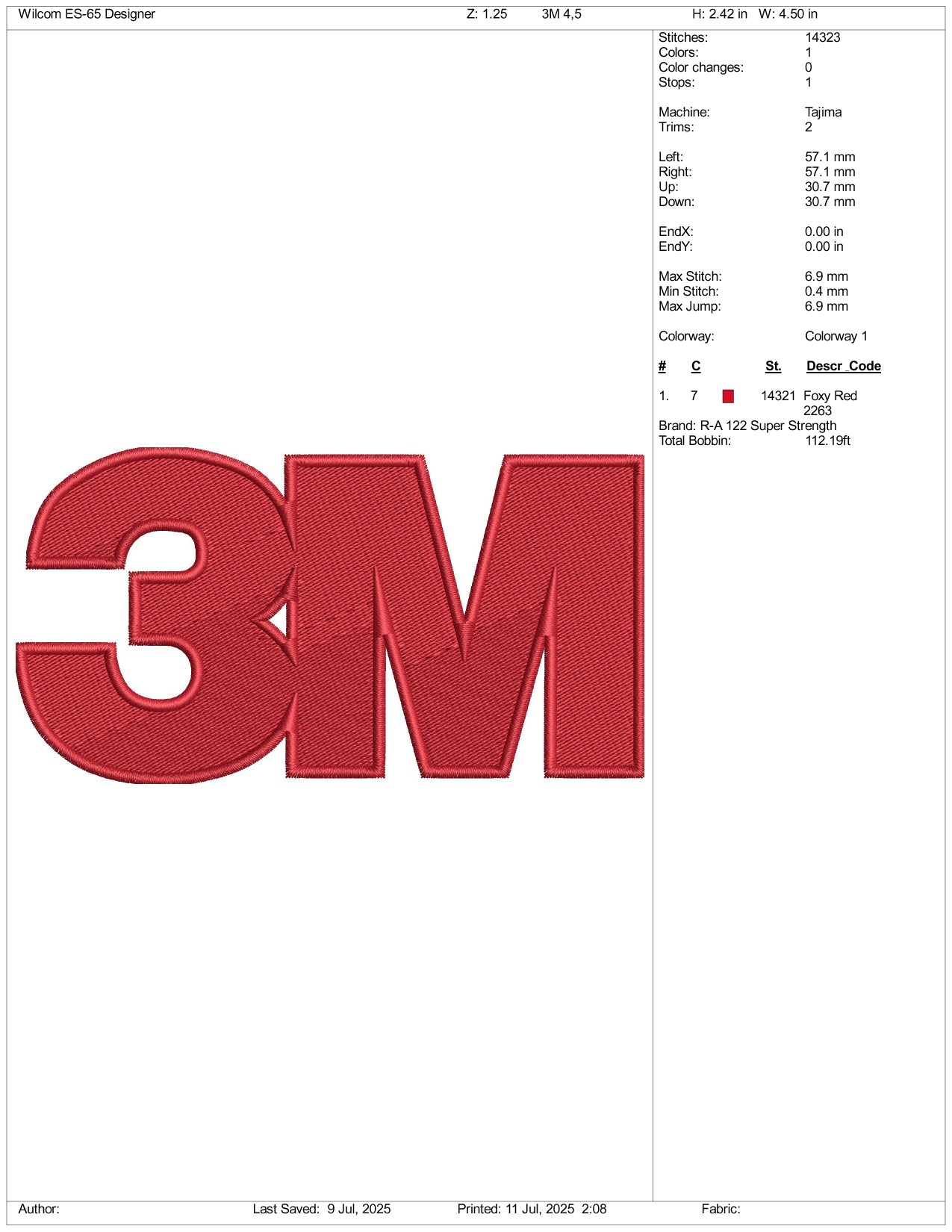 3M Logo Embroidery Design Files - 3 Size's