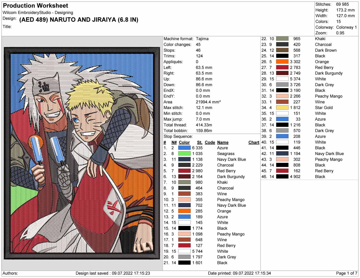 Jiraiya v2 Embroidery Design Files - 4 Sizes