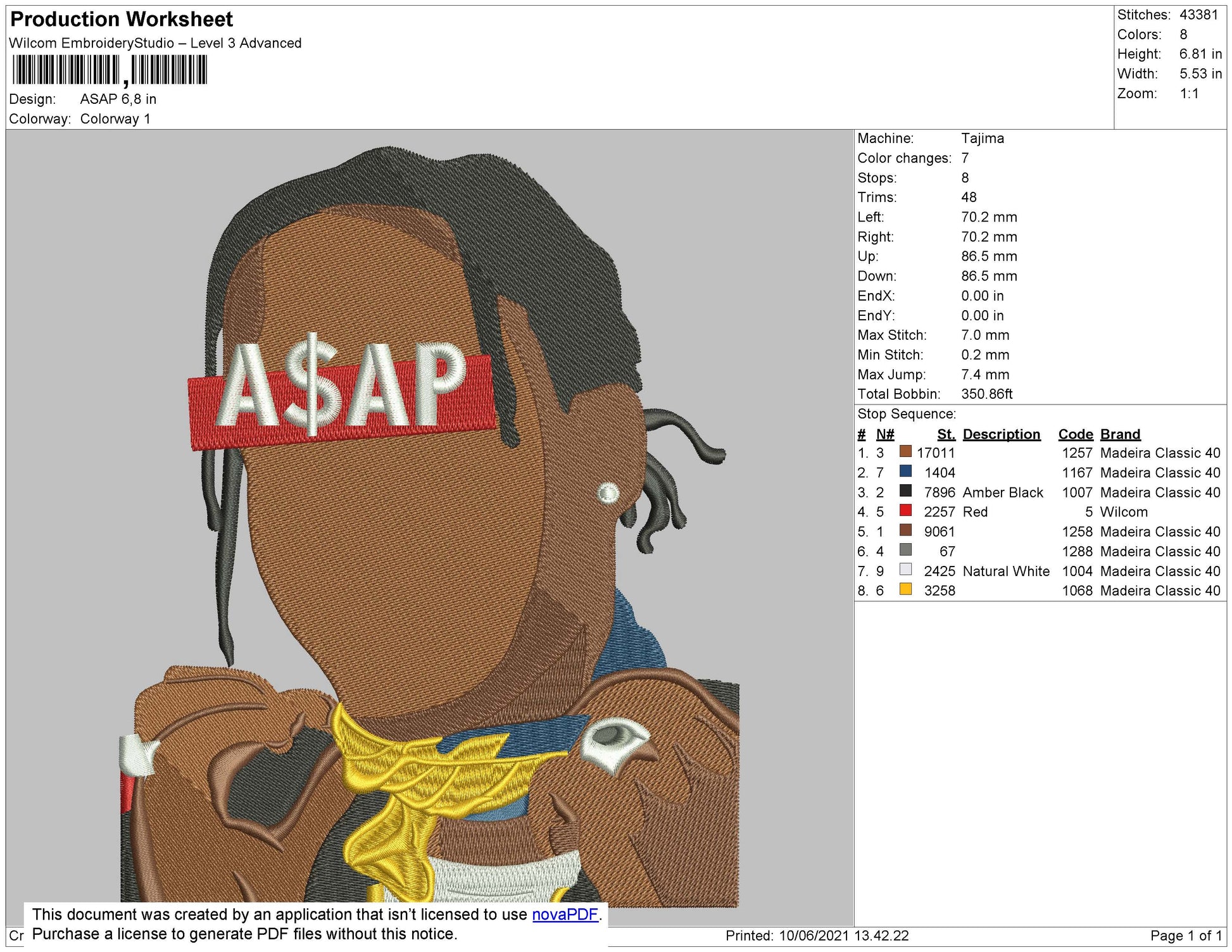 ASAP Rocky Embroidery Design Files - 4 Size's – Online Embroidery Designs