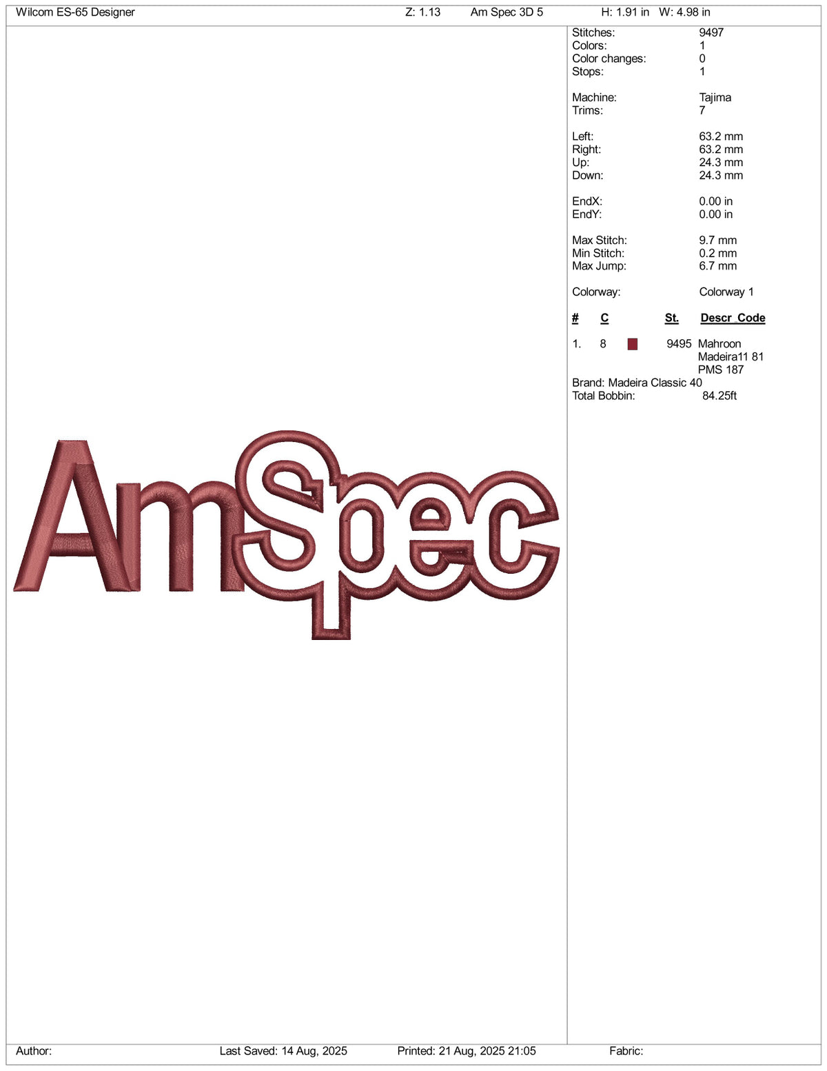 Amspec Figure AmSpec Embroidery Design Files - 3 Size's – Online Embroidery Designs