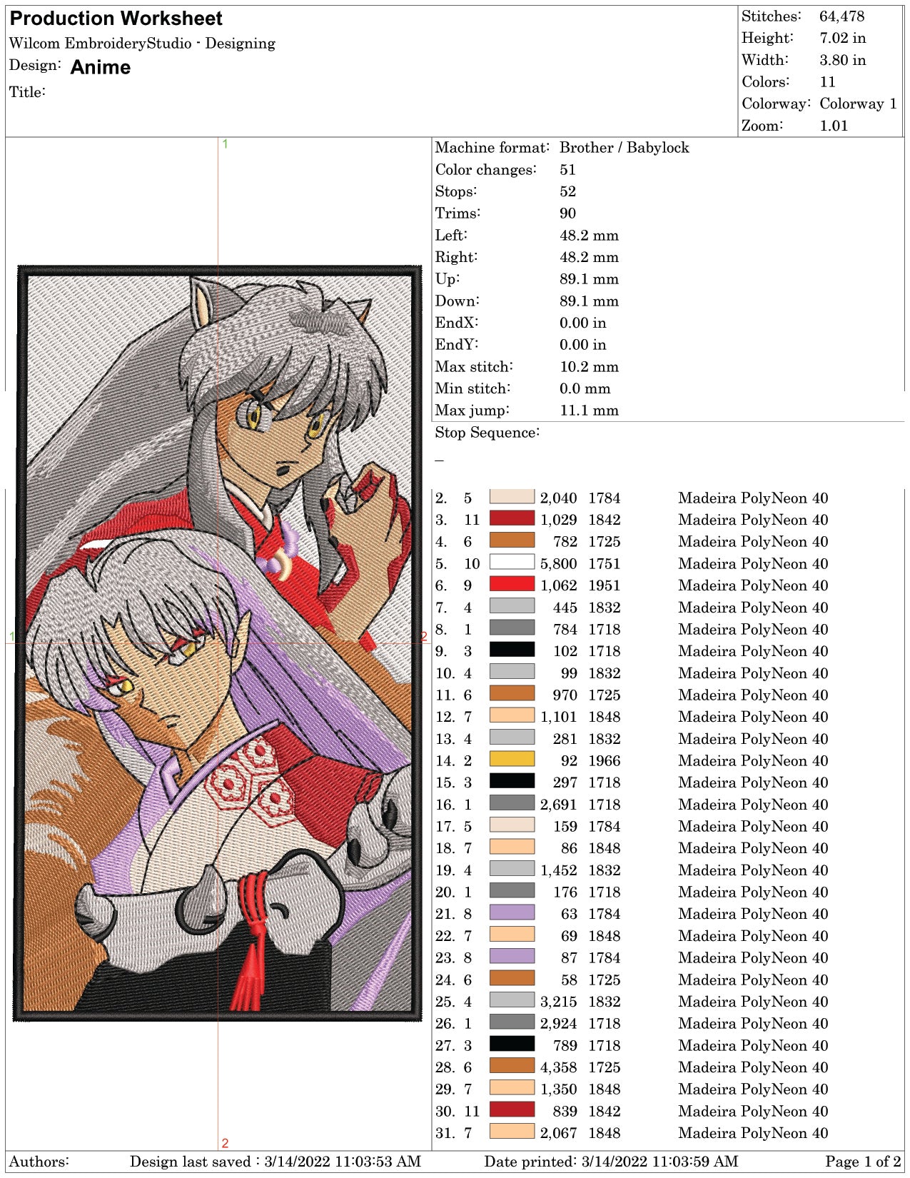 Inuyasha X Sesshomaru Embroidery Design Files - 1 Size