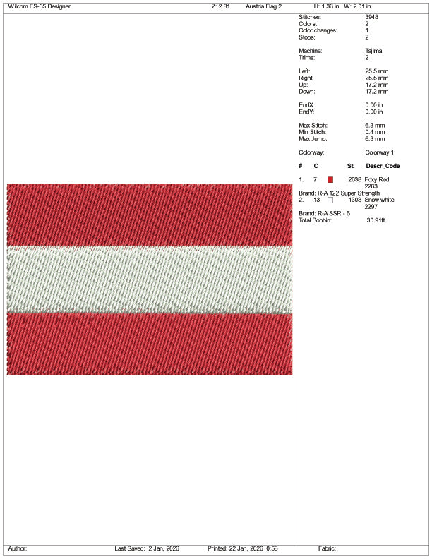 Latvia Flag Embroidery Design Files - 3 Size's
