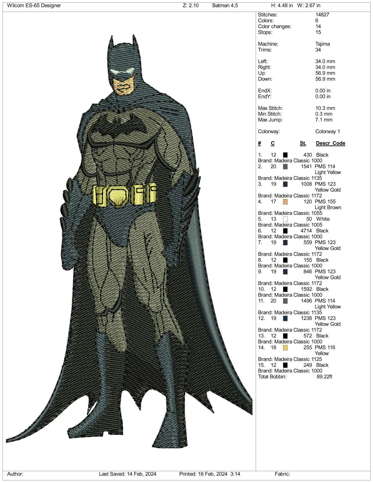 Batman Embroidery Design Files - 3 Size's