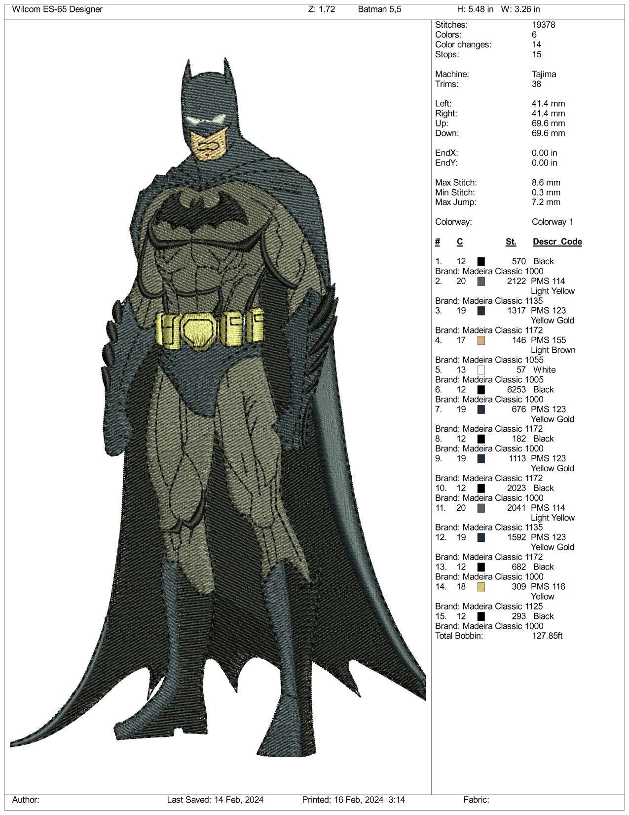 Batman Embroidery Design Files - 3 Size's