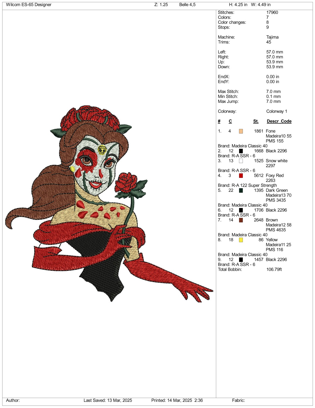 Halloween Girl Embroidery Files - 3 Size's