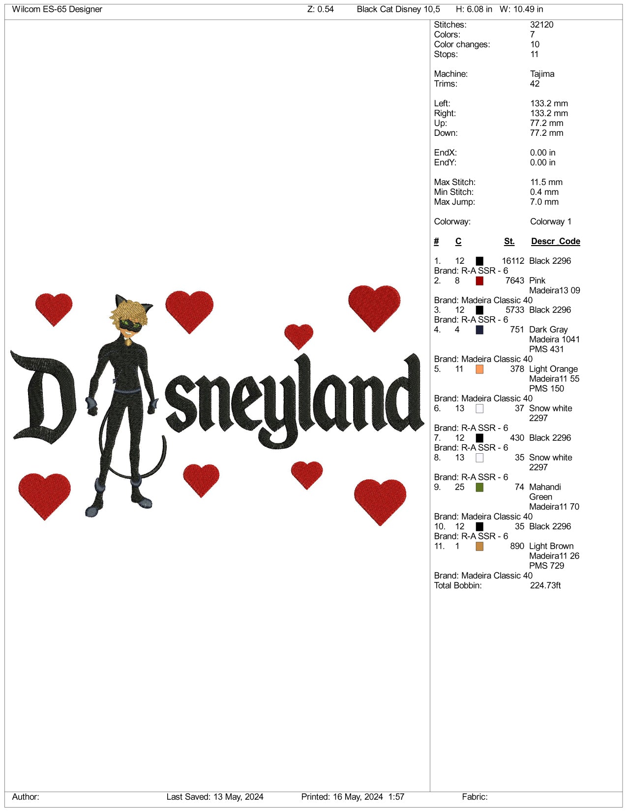 Adrien Agreste Full Disneyland Embroidery