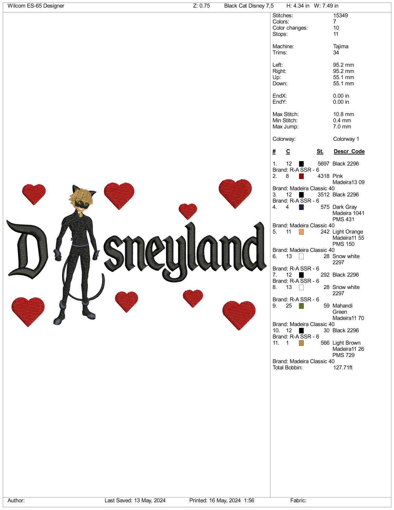 Adrien Agreste Full Disneyland Embroidery