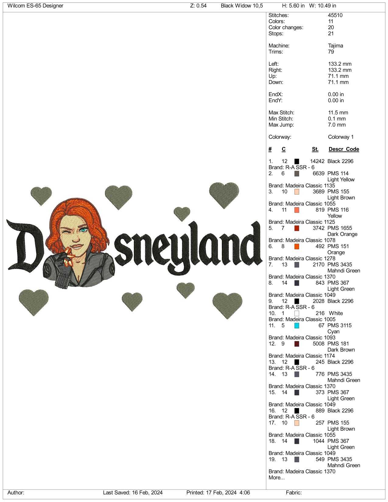 Wanda Half Disneyland Embroidery Design Files - 3 Size's