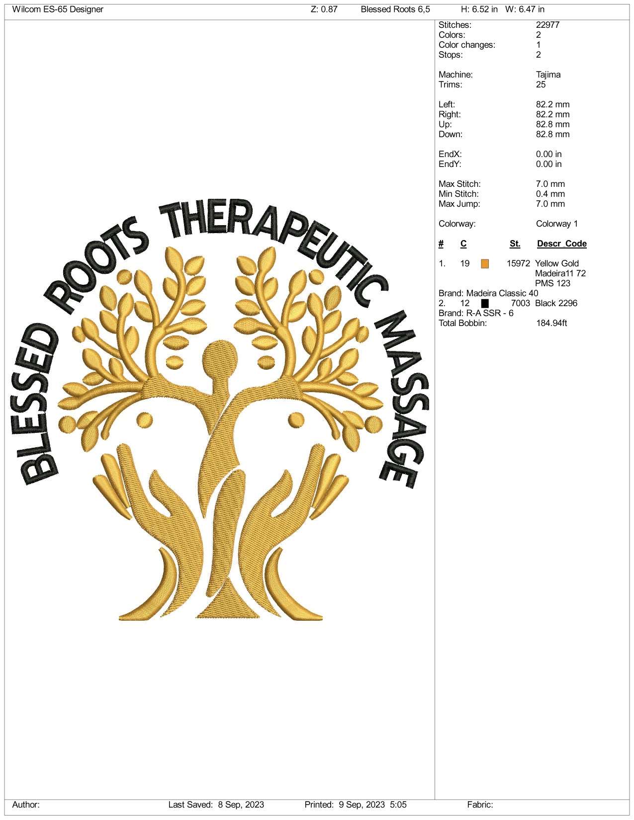 Blessed Roots Embroidery Design Files - 3 Size's