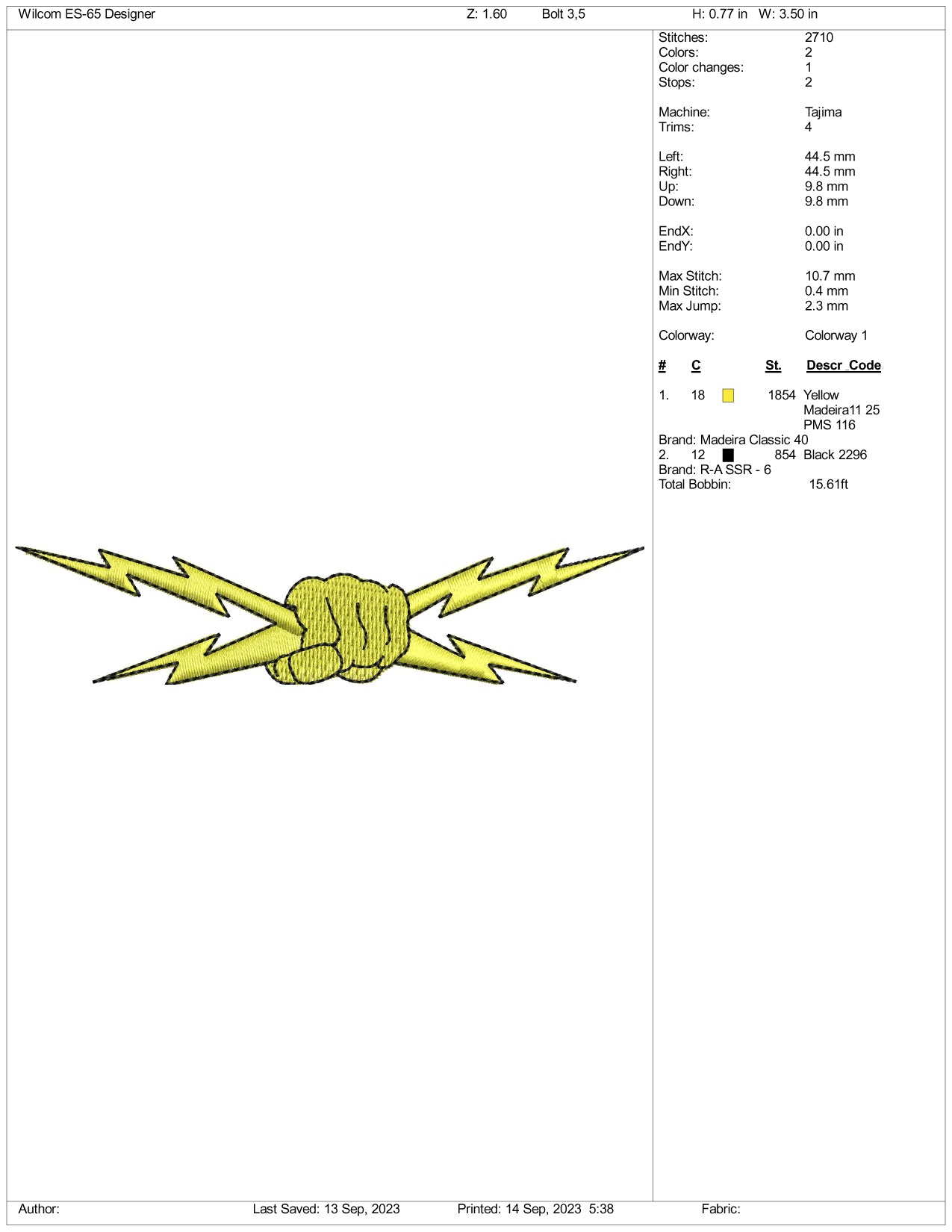 Electric Wave Hand Embroidery Design Files - 3 Size's