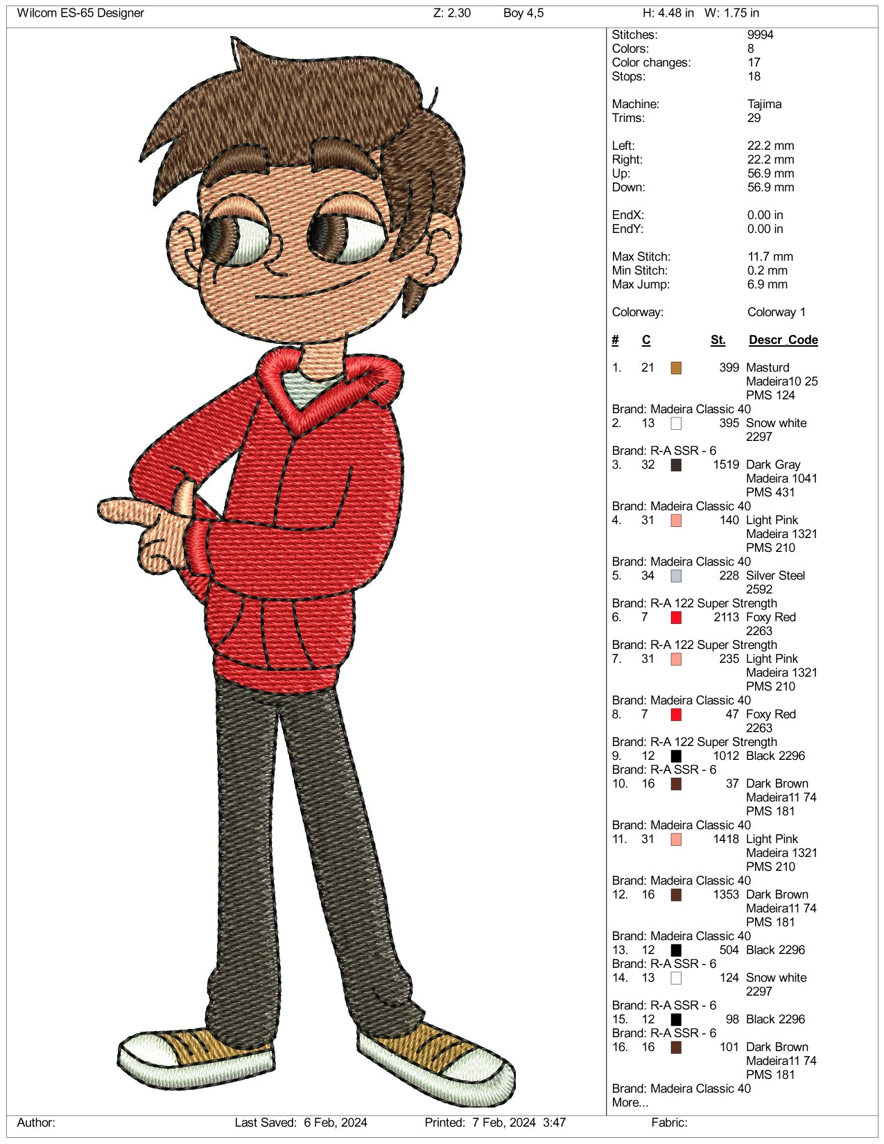 Marco Diaz Embroidery Design Files - 3 Size's