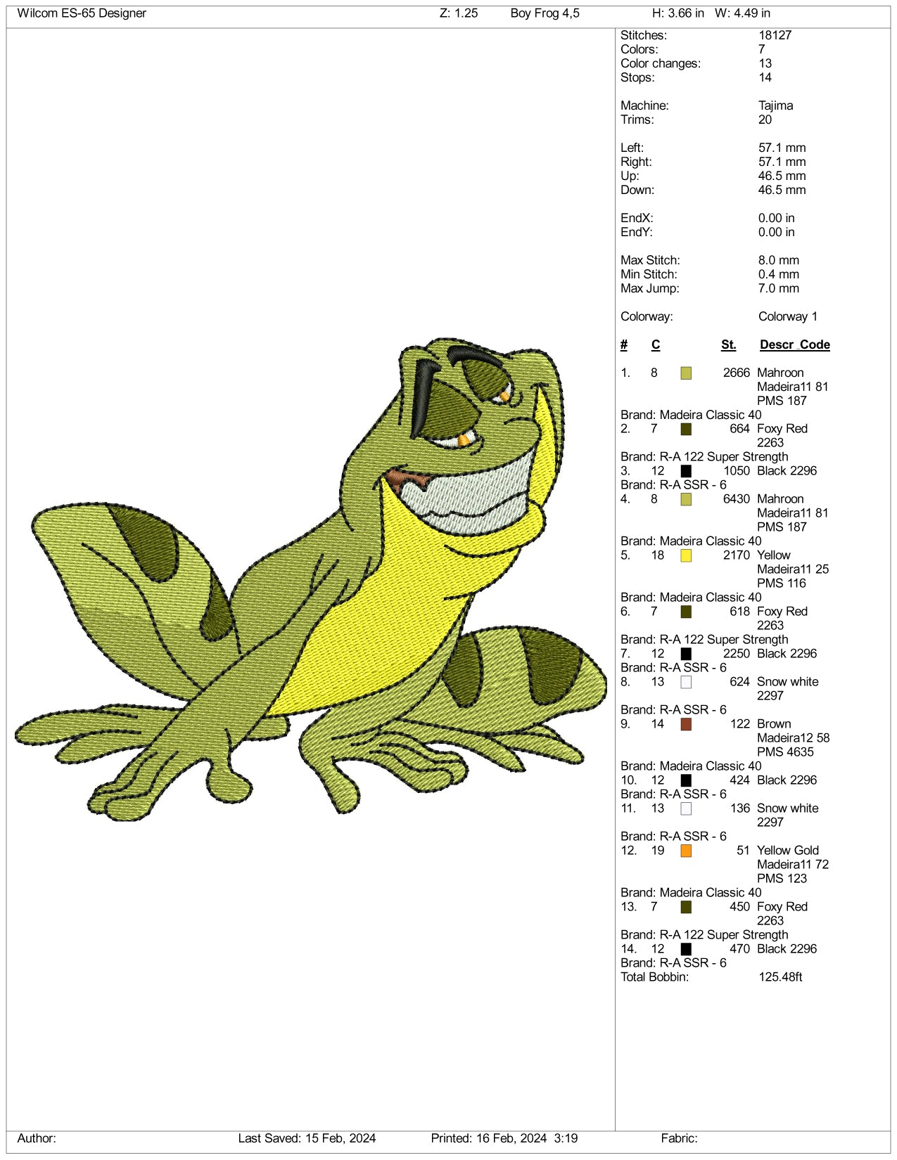 Prince Naveen Frog Embroidery Design Files - 3 Size's