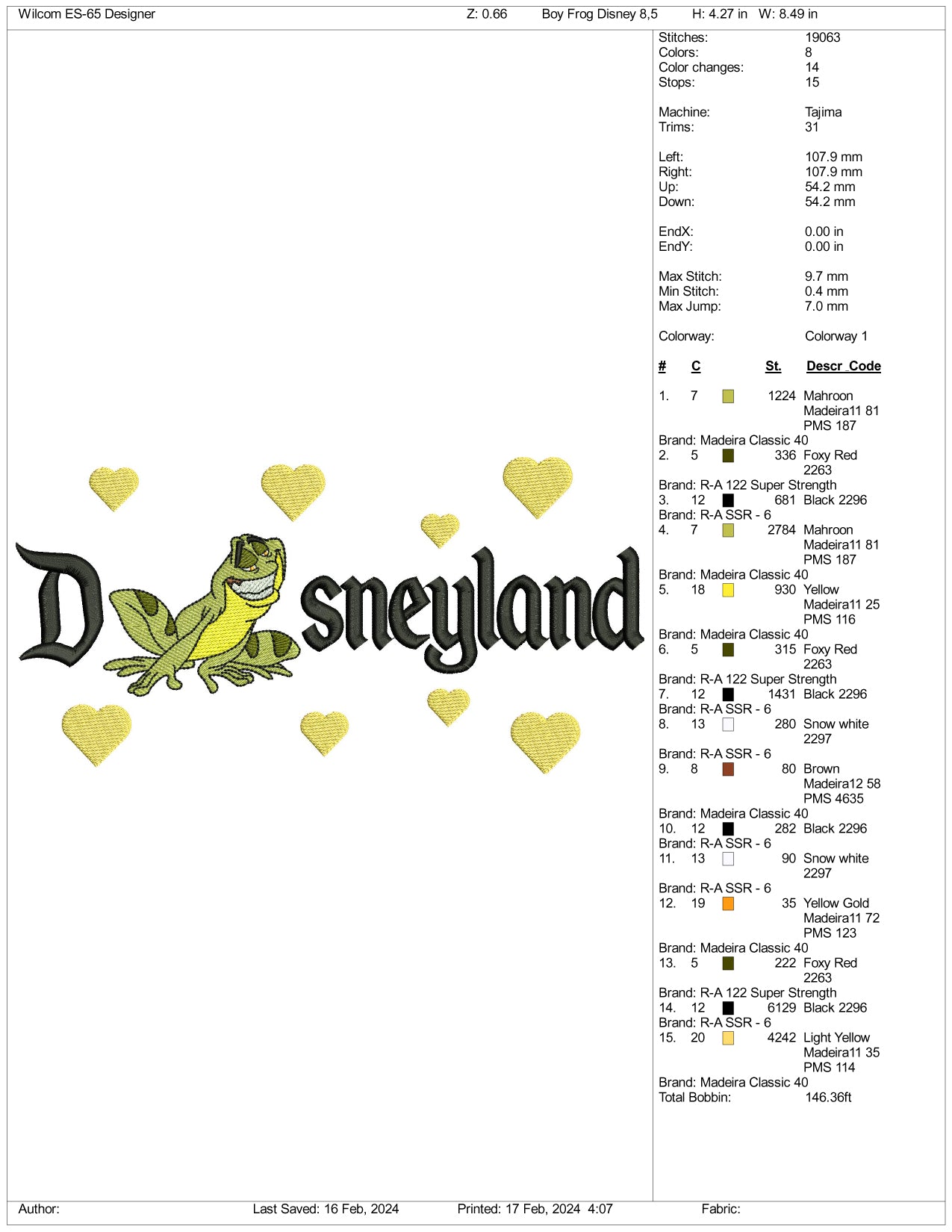 Prince Naveen Frog Disneyland Embroidery Design Files - 3 Size's