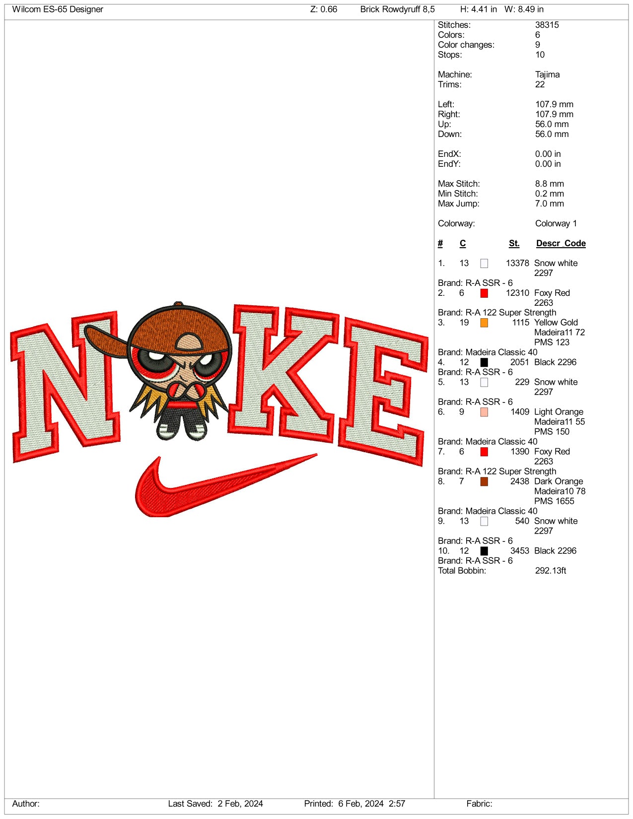 Nike Brick Embroidery Design Files - 3 Size's