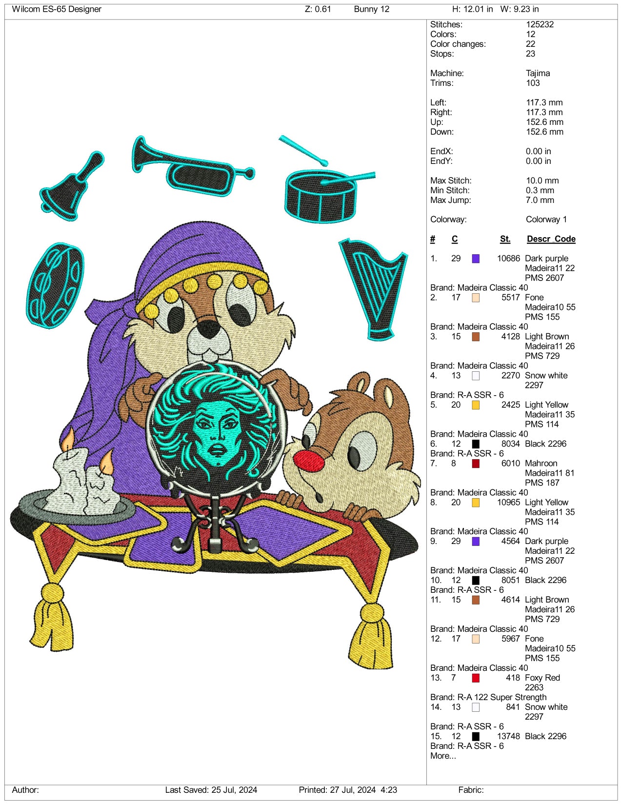 Astronomy Bunny Embroidery Design Files - 3 Size's