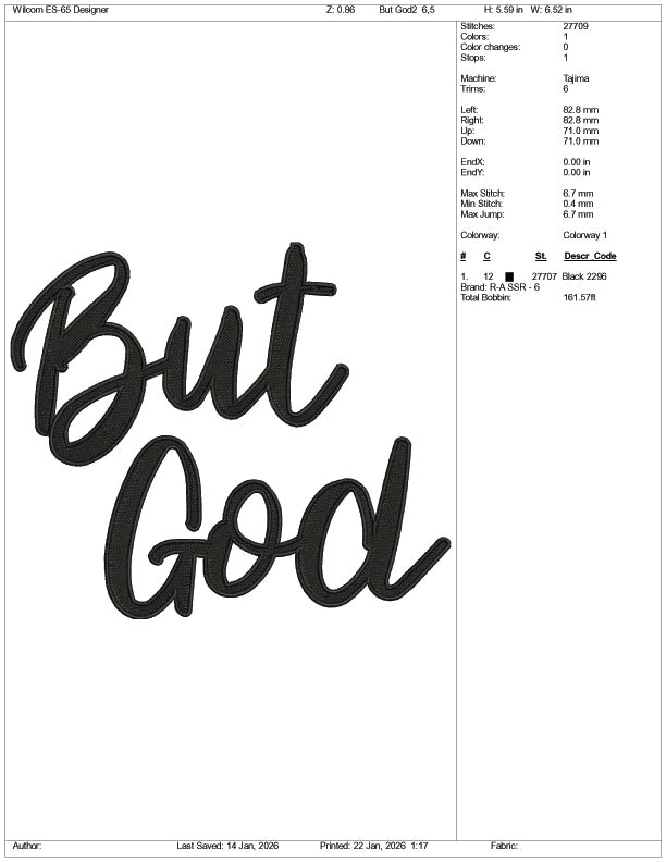 But God v2 Embroidery Design Files - 4 Size's