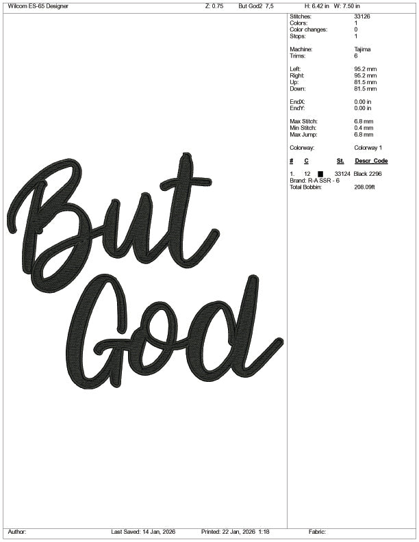But God v2 Embroidery Design Files - 4 Size's