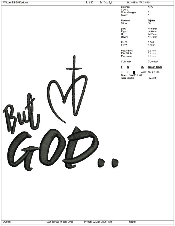 But God Embroidery Design Files - 4 Size's