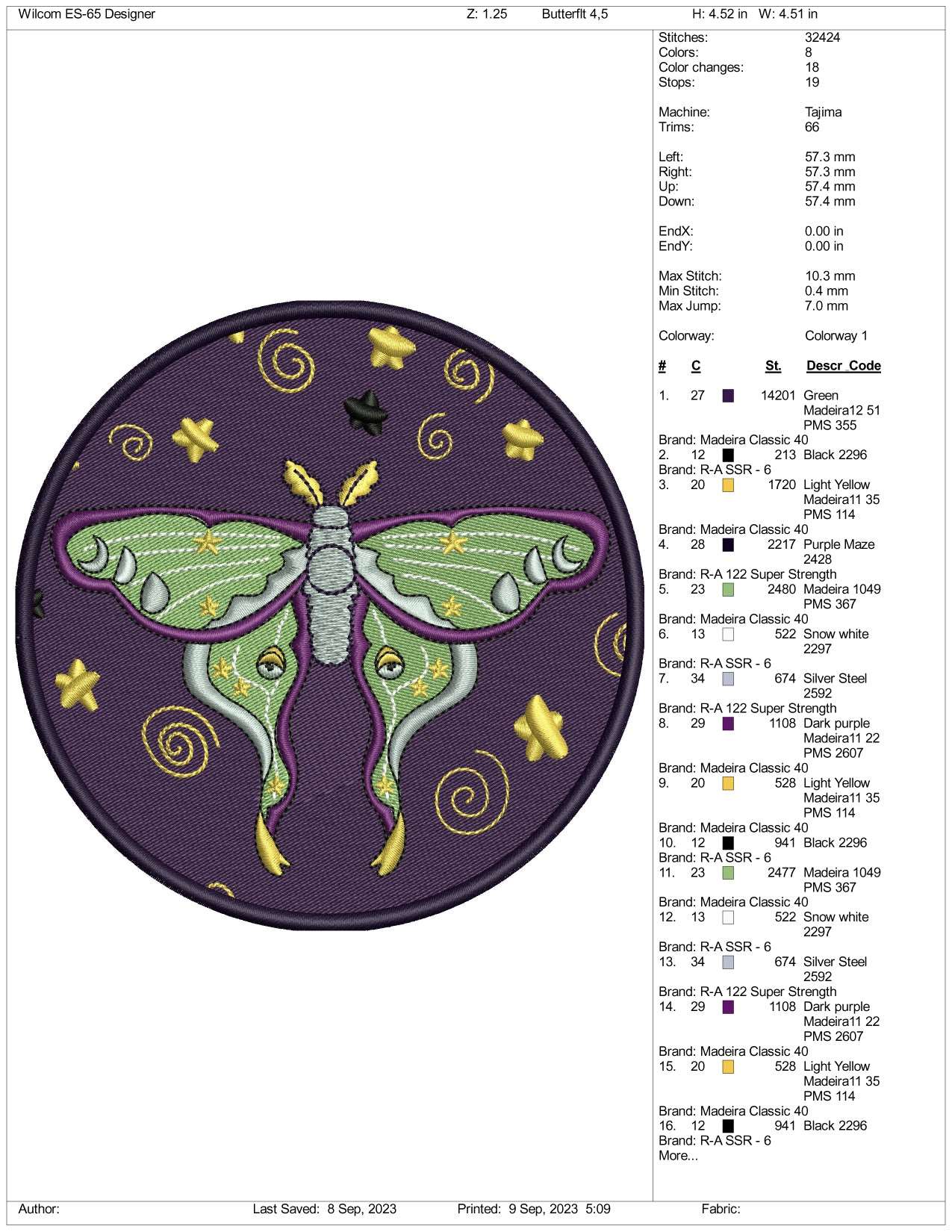 Batterfly Embroidery Design Files - 3 Size's