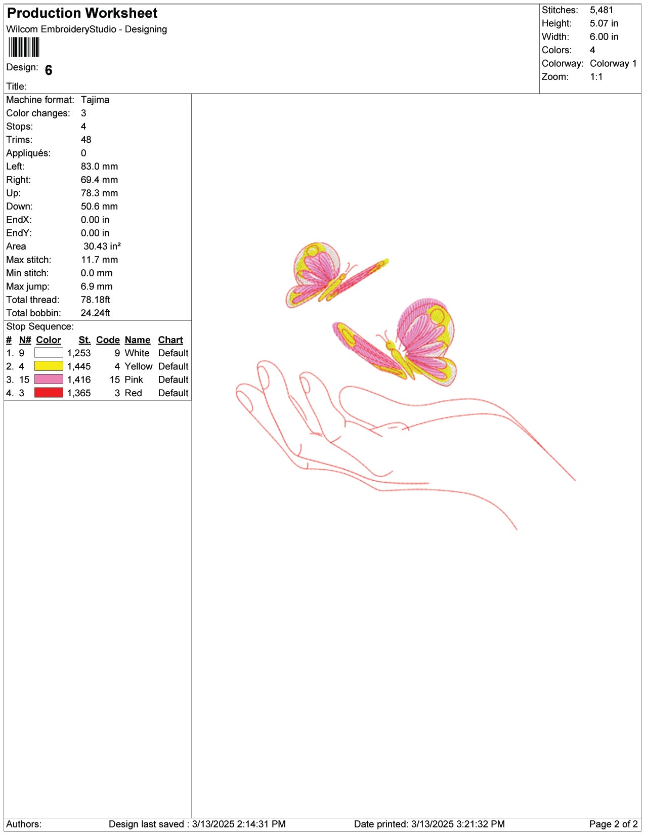 Butterfly Hand Embroidery Design Files - 9 Size's