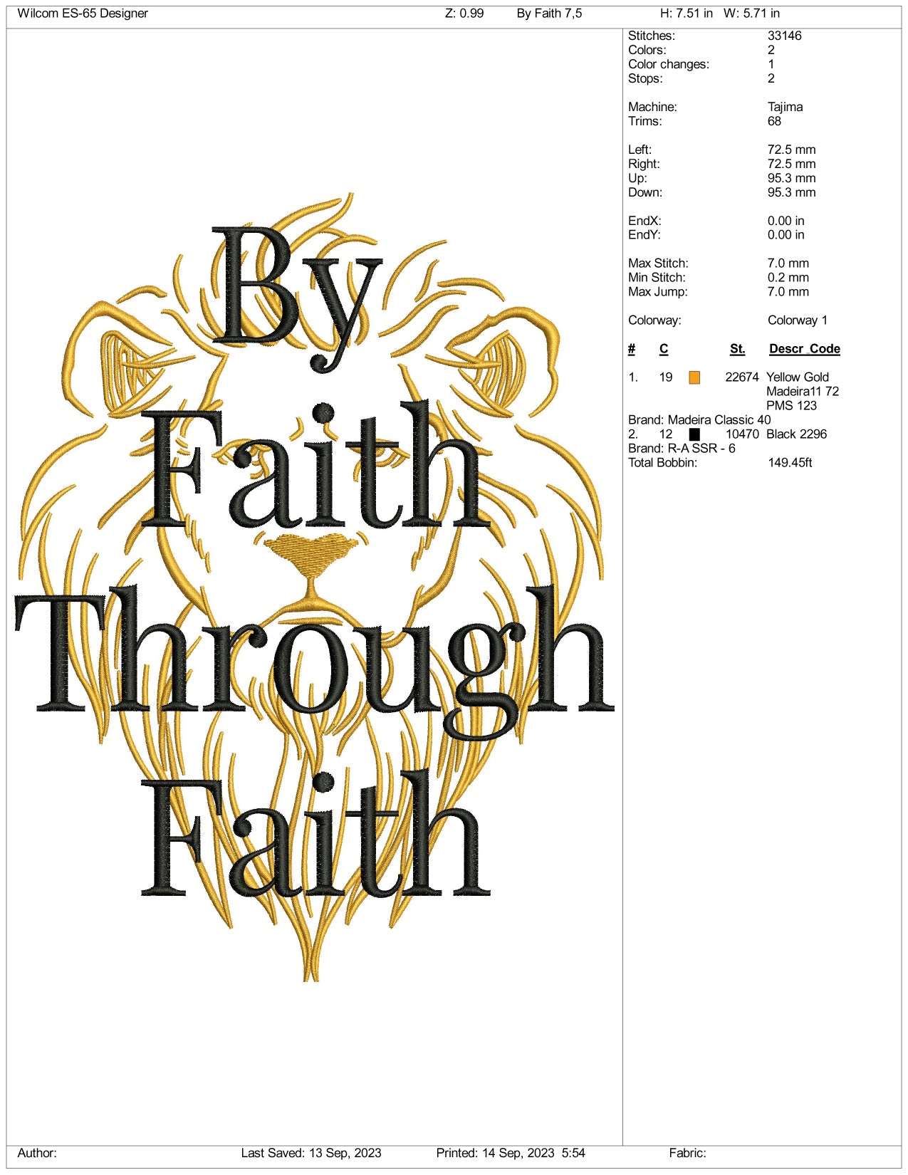 By Faith Through Faith Embroidery Design Files - 3 Size's