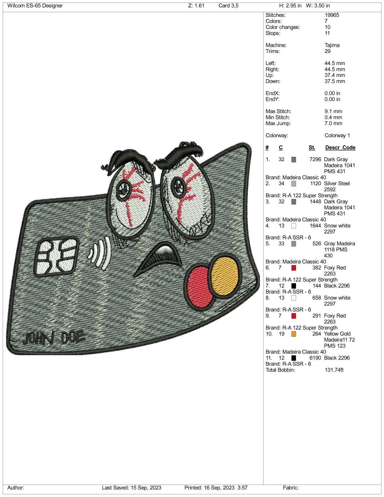 Master Card Embroidery Design Files - 3 Size's