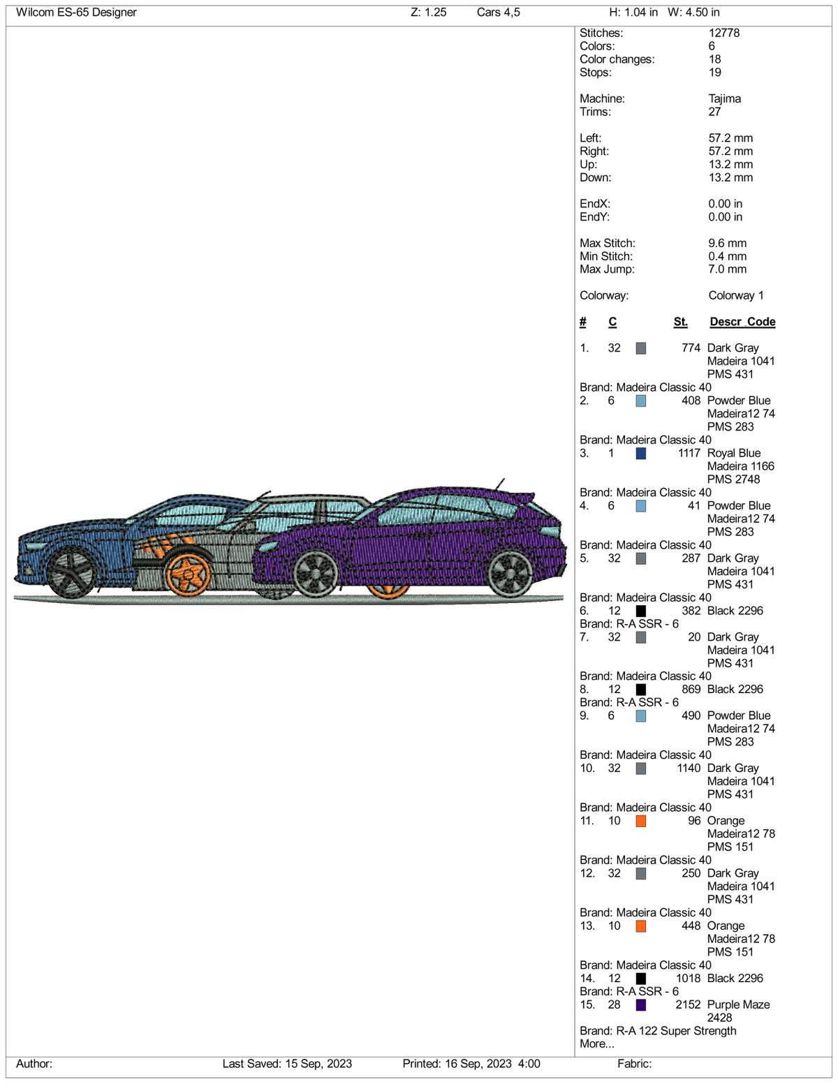 Car Engine Embroidery 3 Cars Embroidery Design Files - 3 Size's – Online Embroidery Designs