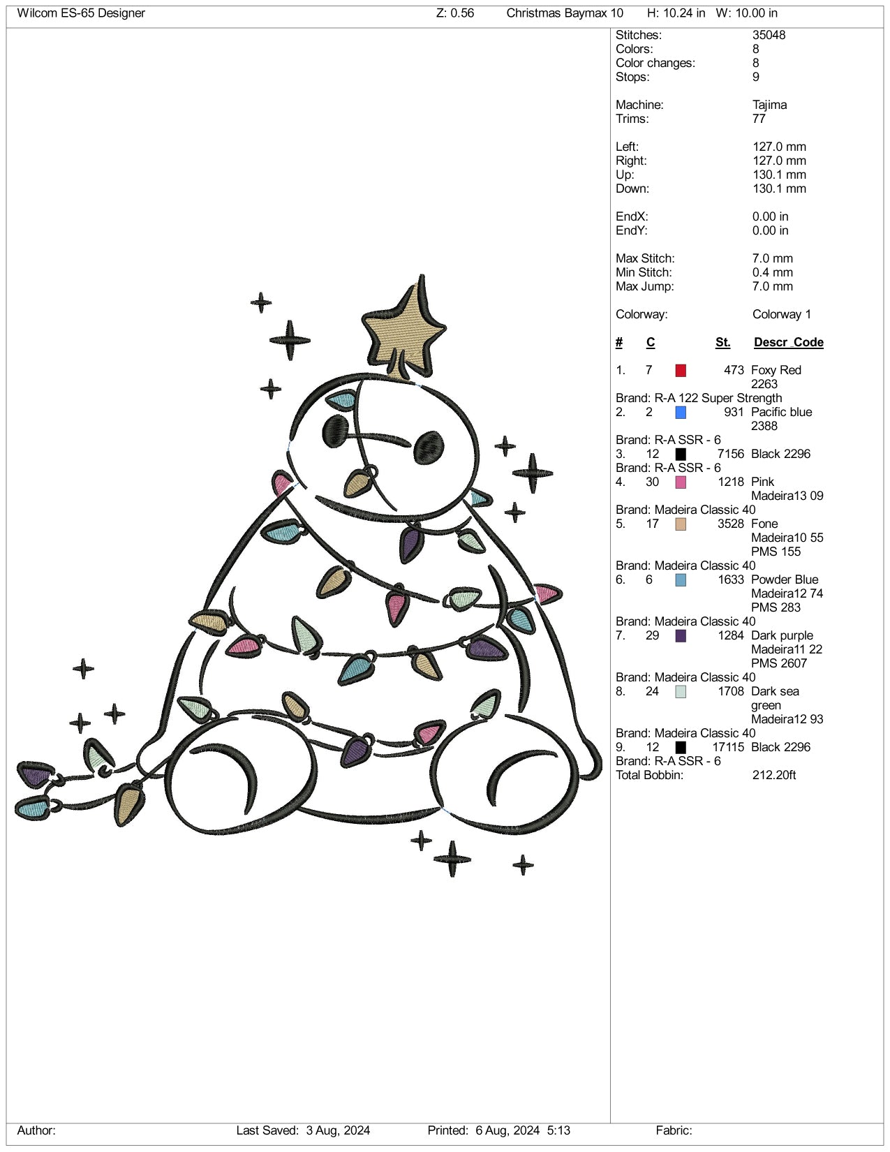 Christmas Snow Man Embroidery Files - 3 Size's