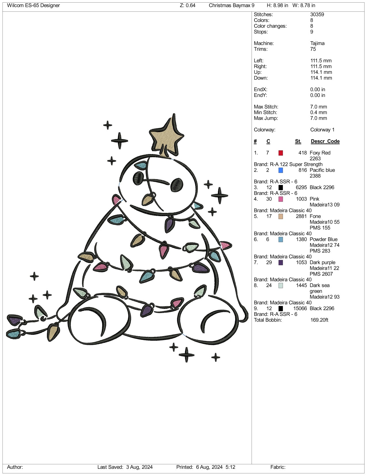 Christmas Snow Man Embroidery Files - 3 Size's