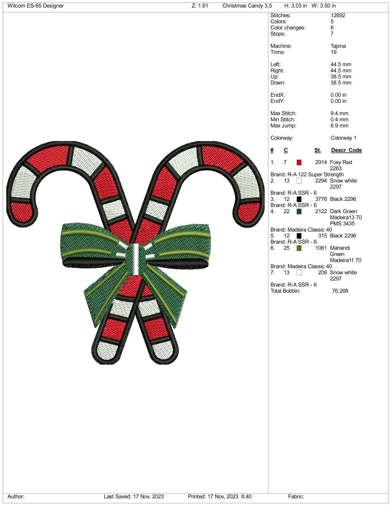 Christmas Candy v2 Embroidery Design Files - 3 Size's