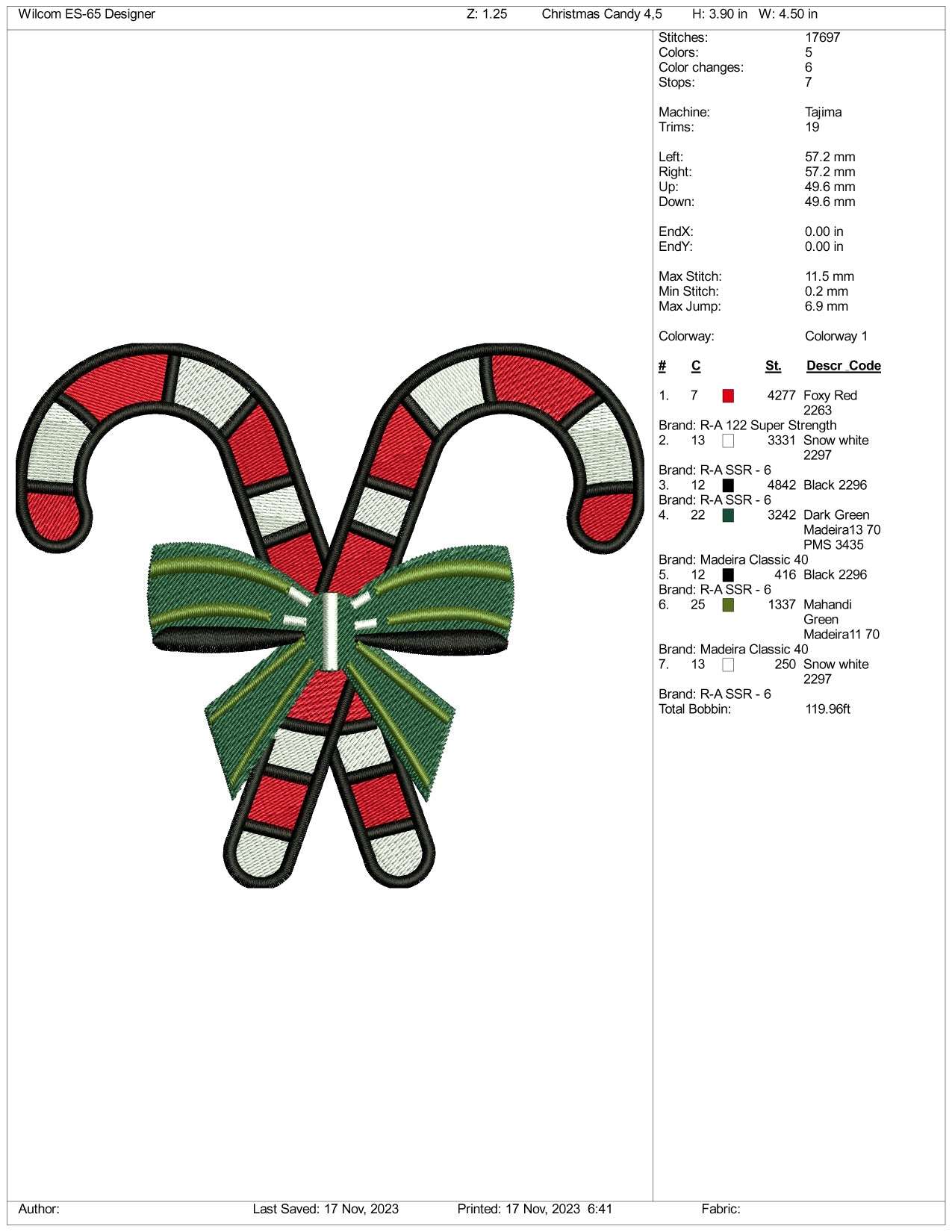 Christmas Candy v2 Embroidery Design Files - 3 Size's