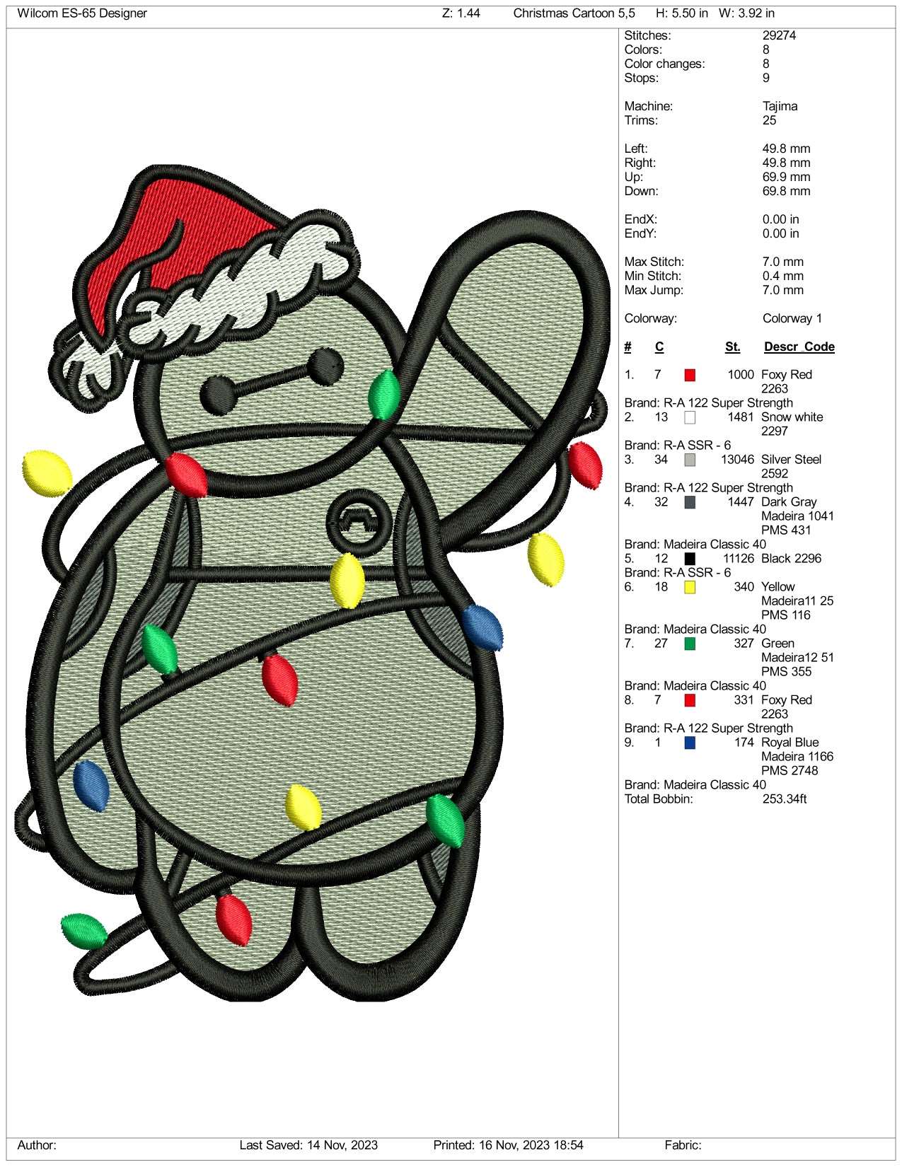 Christmas v1 Embroidery Design Files - 3 Size's