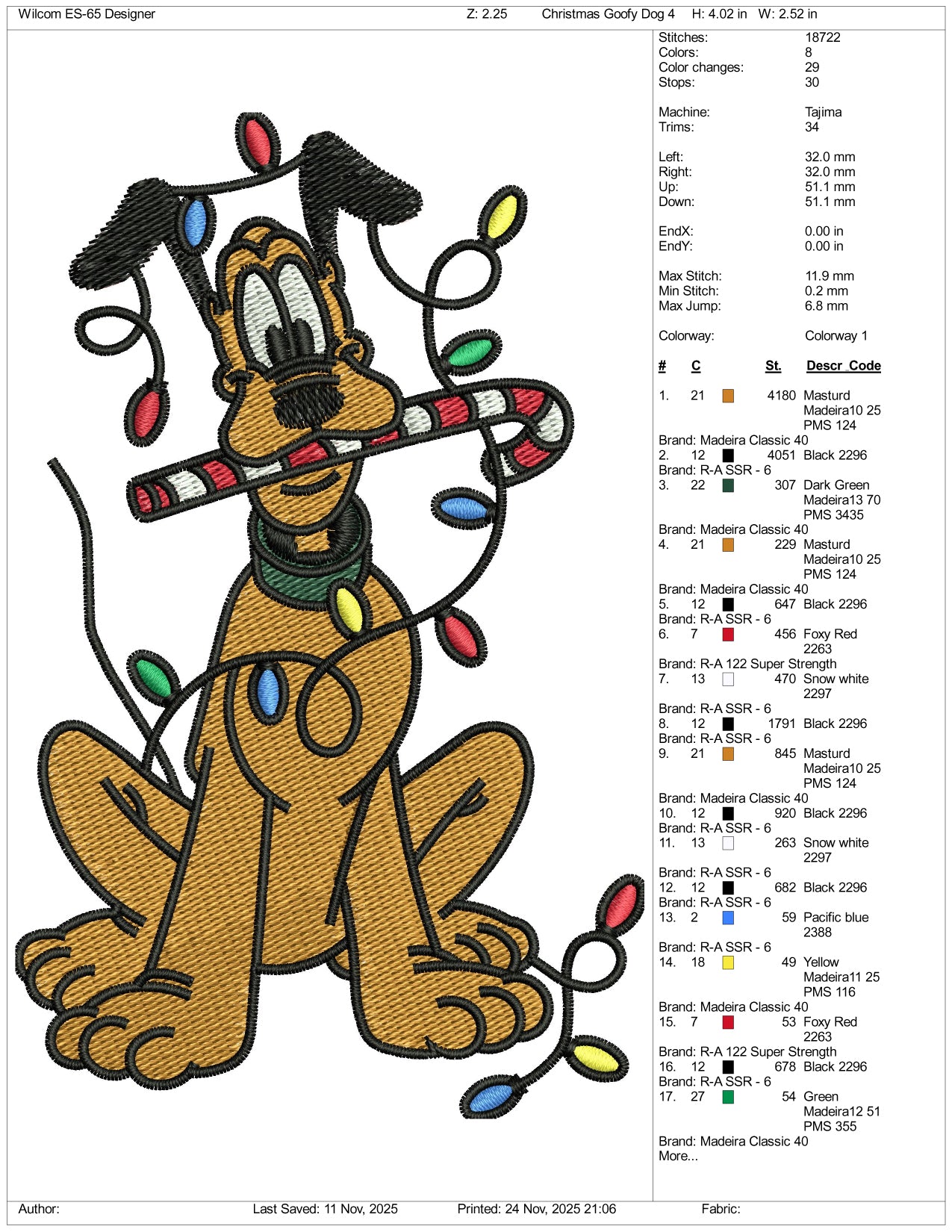 Pluto v11 Embroidery Design Files - 3 Size's