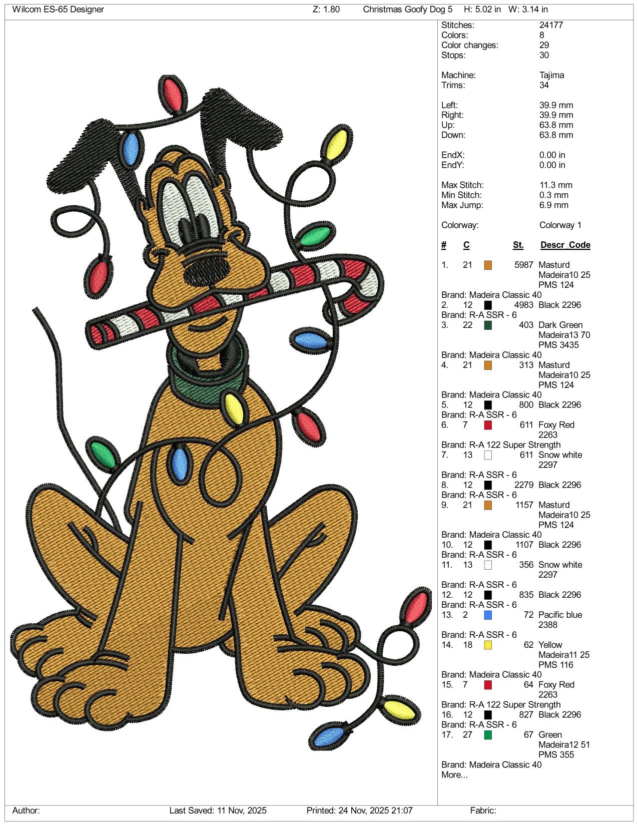 Pluto v11 Embroidery Design Files - 3 Size's