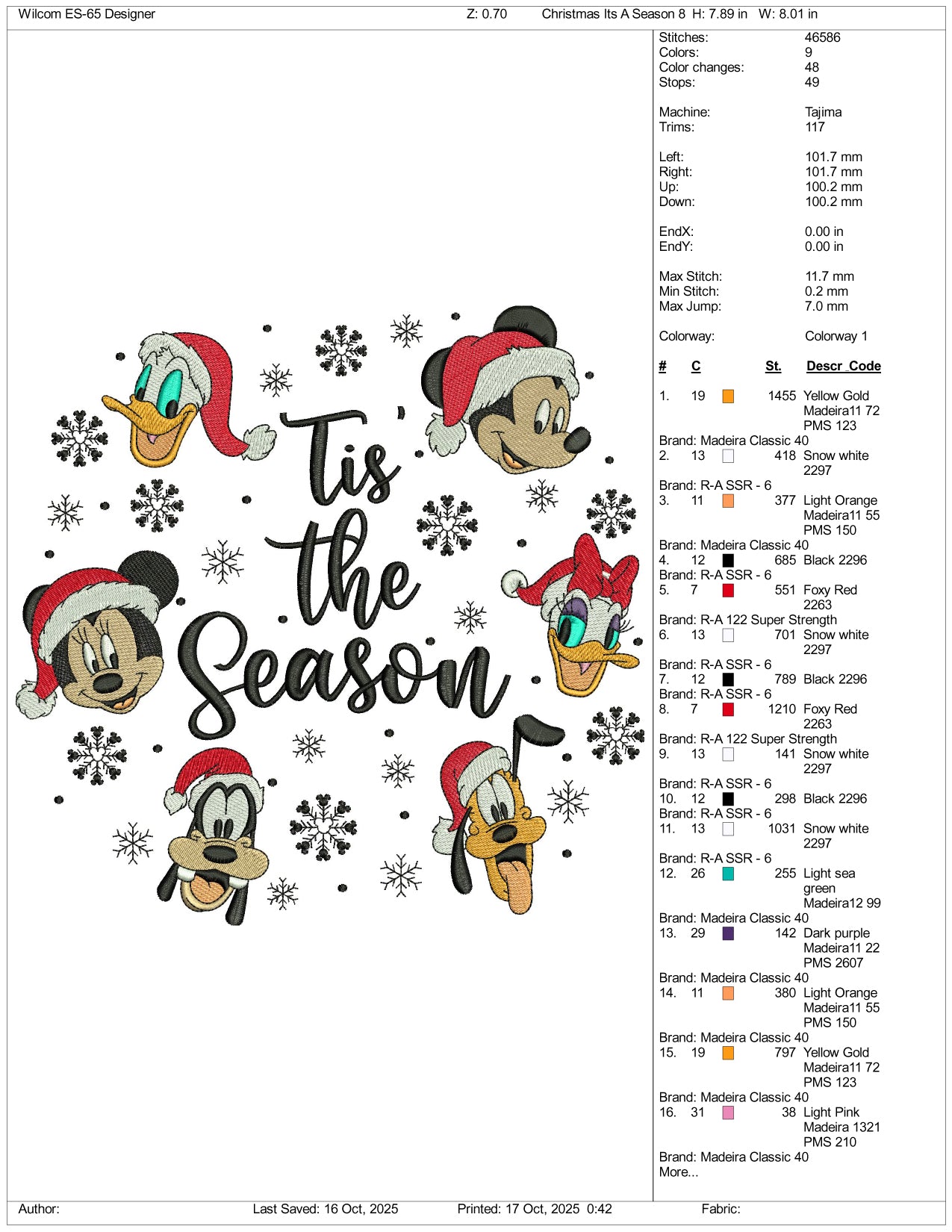 Is The Season Disneyland Embroidery Design Files - 4 Size's
