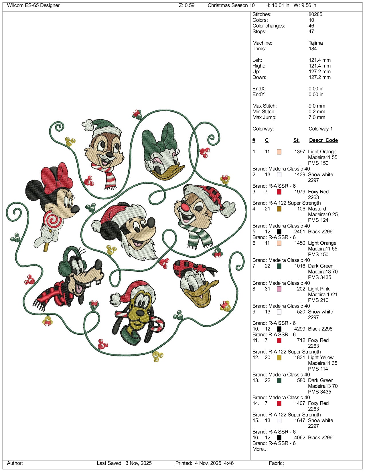 Mickey Mouse & Friends Embroidery Design Files - 3 Size's