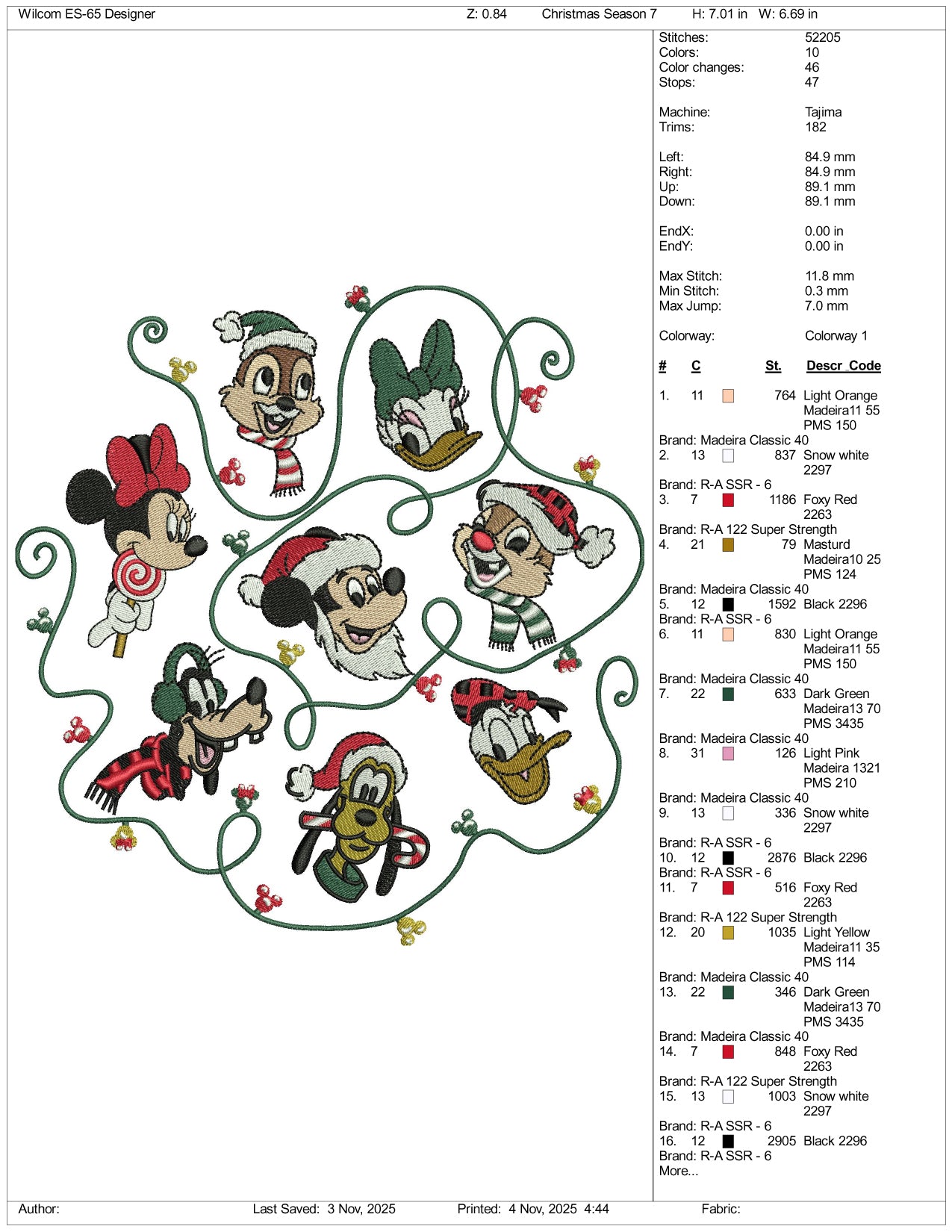 Mickey Mouse & Friends Embroidery Design Files - 3 Size's
