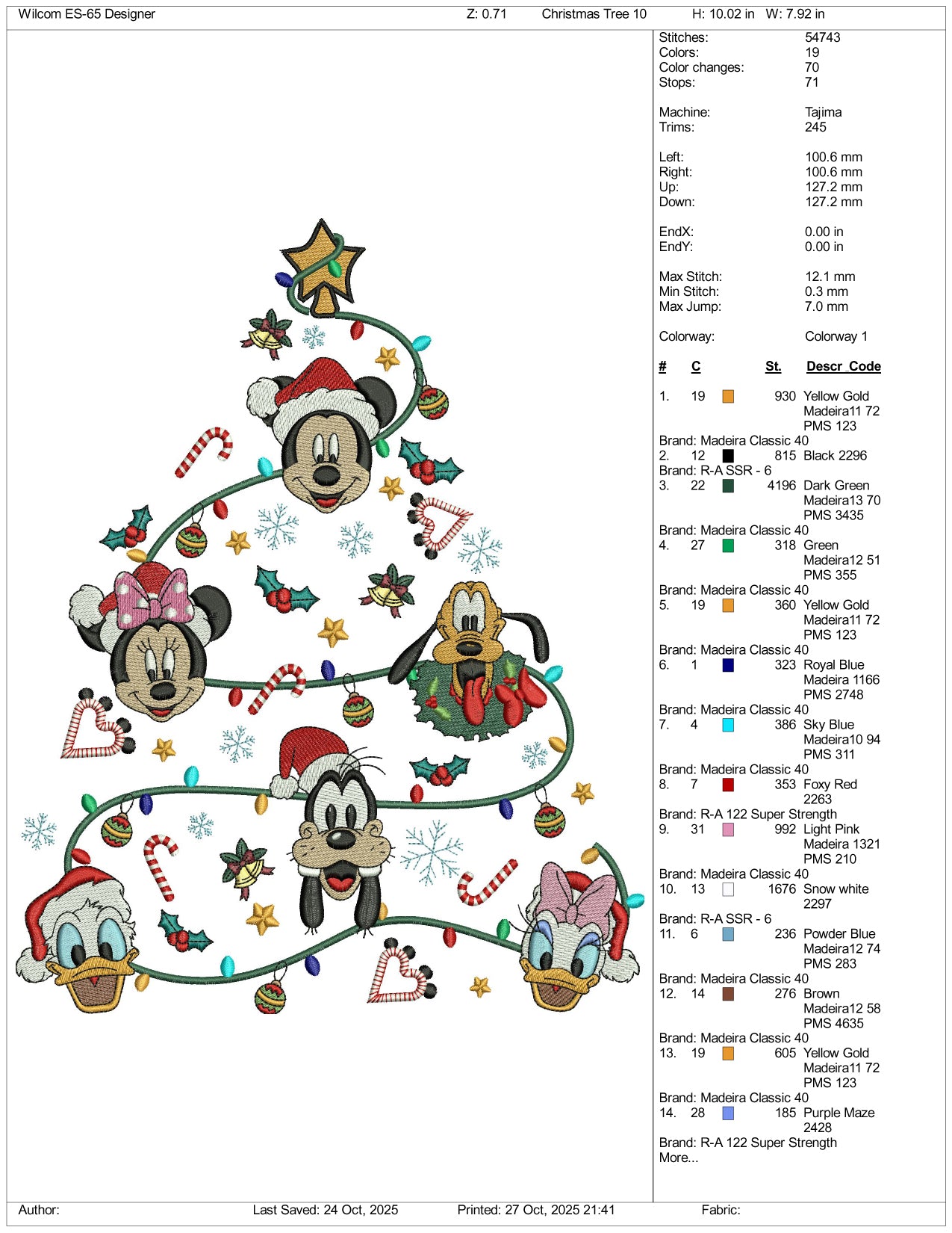 Disney Friends Tree Embroidery Design Files - 3 Size's