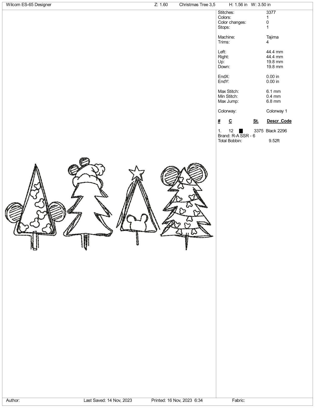 4 Christmas Tree v2 Embroidery Design 