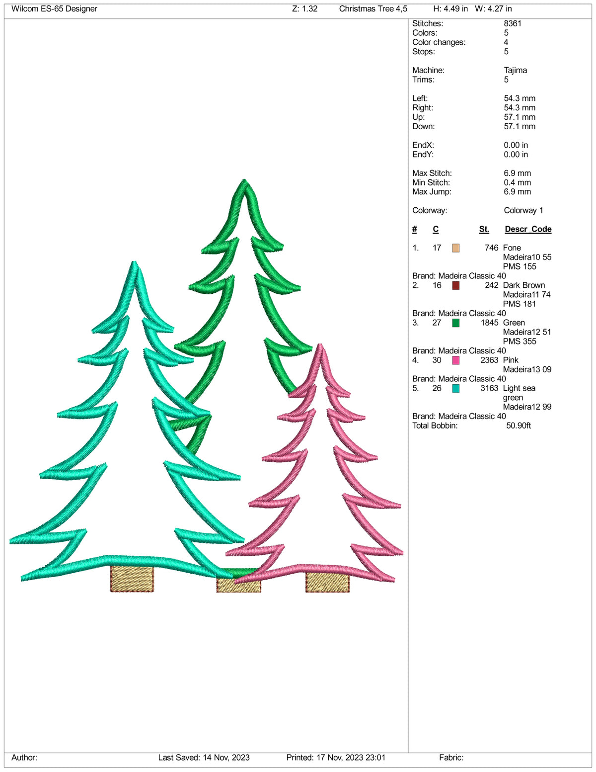 3 Christmas Tree v4 Embroidery - 3 Size's – Online Embroidery Designs