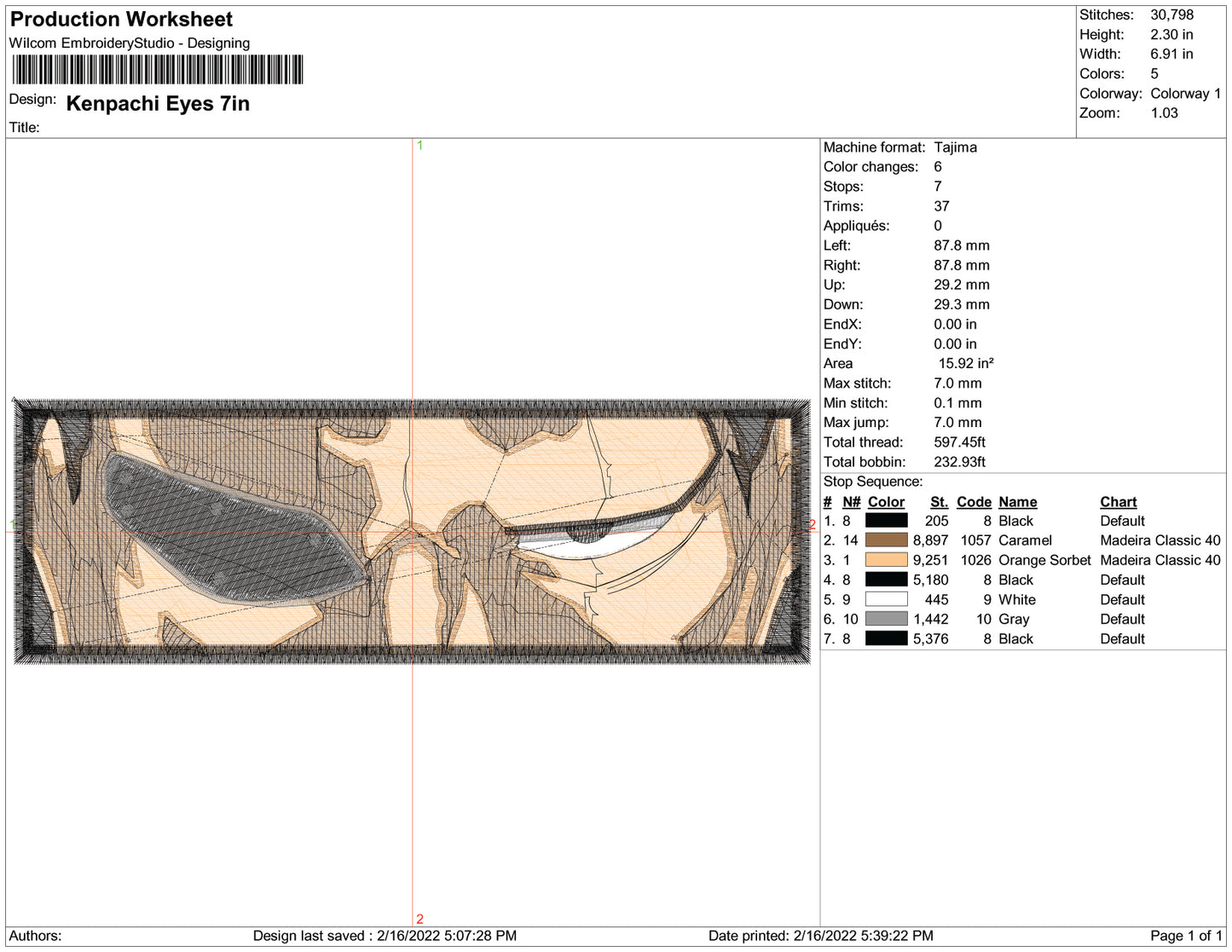 Roronoa Zoro Eyes v3 Embroidery Design Files - 3 Size's