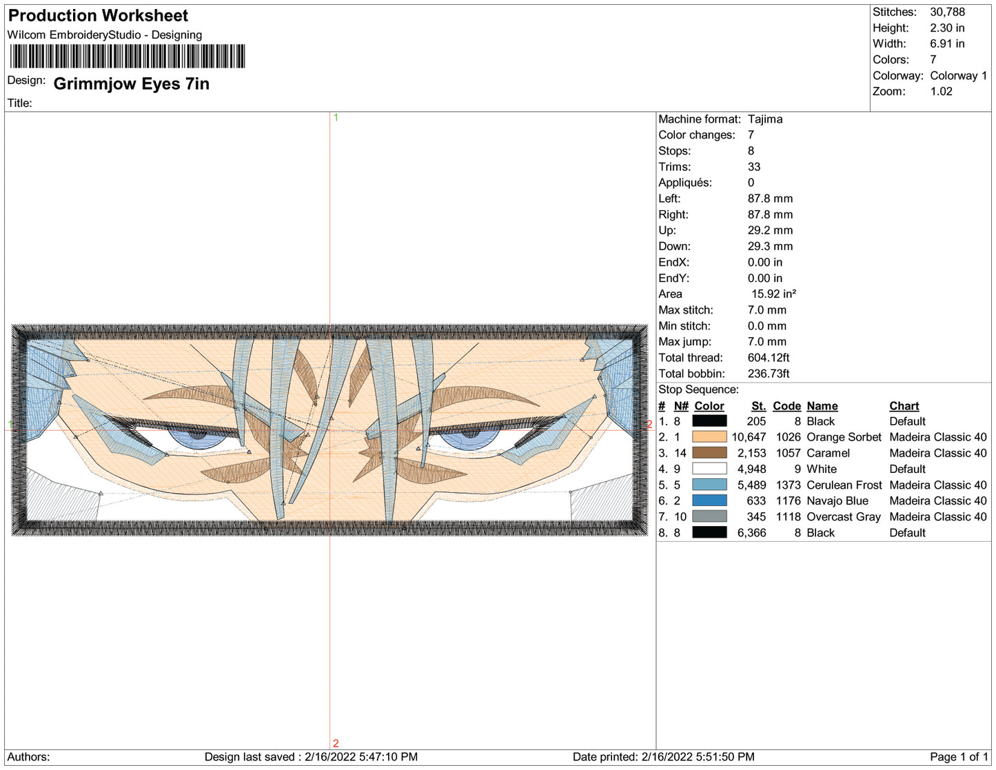 Grimmjow Jaegerjaquez Embroidery Design Files - 3 Size's